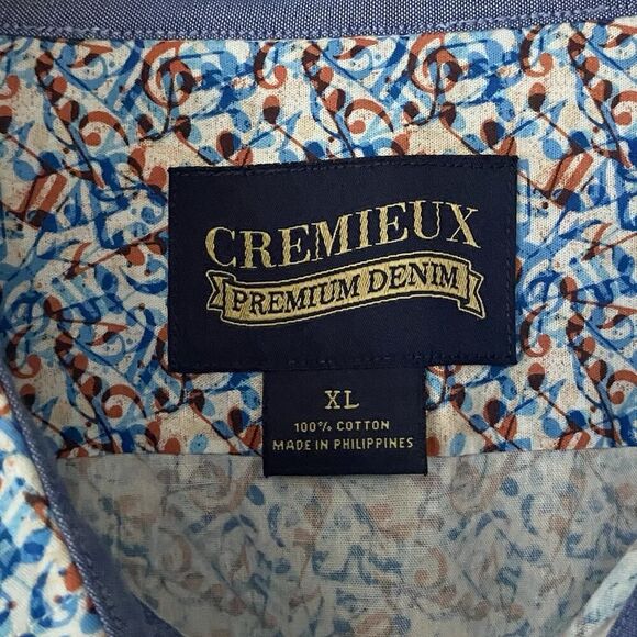 Cremieux Premium Denim Mens Size XL Button Up Shirt Long Sleeve Multicolor Print - Picture 10 of 10